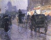 Childe Hassam, Horse Drawn Coach at Evening